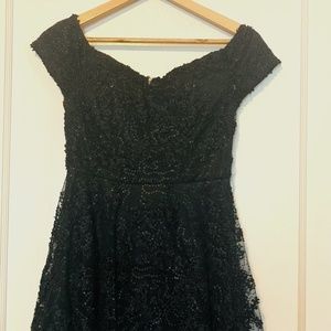 Black Sequin Embroidered Dress